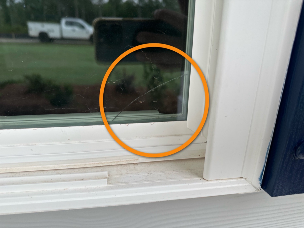 New Construction Inspection Uncovered This Window Pane Fracture